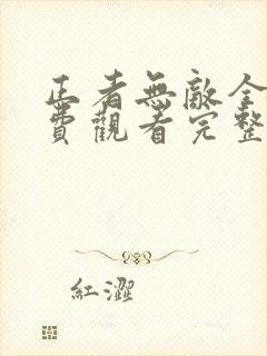 正者无敌全集免费观看完整版高清