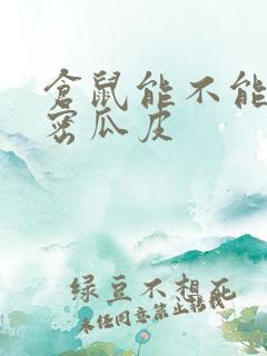 仓鼠能不能吃哈密瓜皮