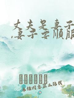 丈夫是妻子的头,妻子要顺服丈夫