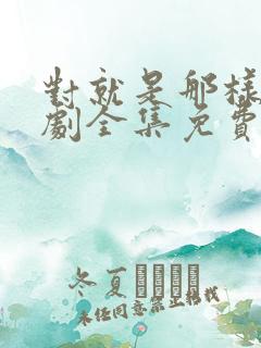 对就是那样电视剧全集免费观看国语版