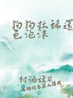 狗狗拉稀还吐白色泡沫