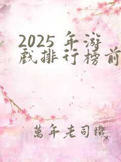 2025 年游戏排行榜前十名