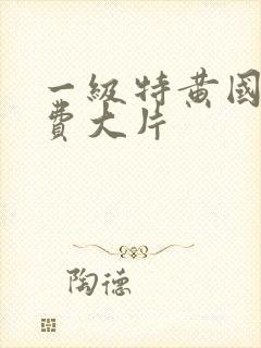 一级特黄国产免费大片