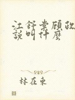 江舒棠顾政南小说叫什么