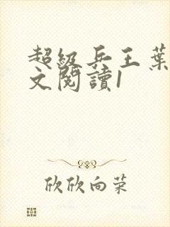 超级兵王叶谦全文阅读1