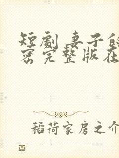 短剧 妻子的秘密完整版在线看完