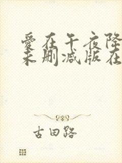 爱在午夜降临前未删减版在线观看