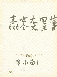 末世大回炉小说txt全文免费下载