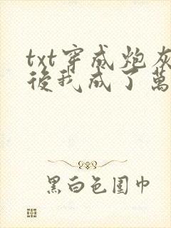 txt穿成炮灰后我成了万人迷
