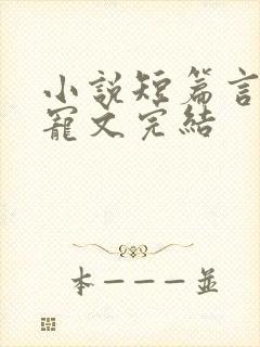 小说短篇言情甜宠文完结