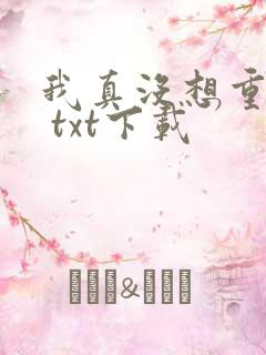 我真没想重生啊 txt下载