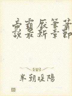 帝霸厌笔萧生小说最新章节列表最