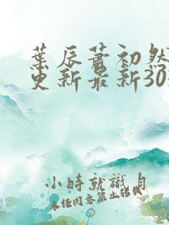 叶辰萧初然刚刚更新最新3030章