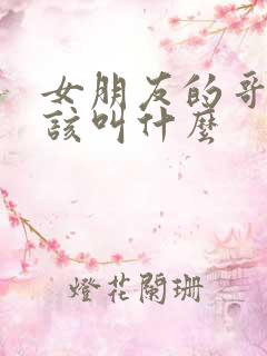 女朋友的哥哥应该叫什么