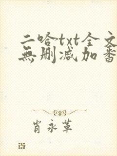 二哈txt全文无删减加番外
