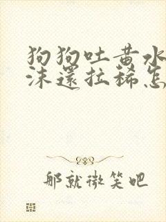 狗狗吐黄水带泡沫还拉稀怎么回事