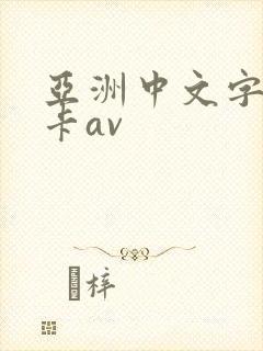 亚洲中文字幕不卡av