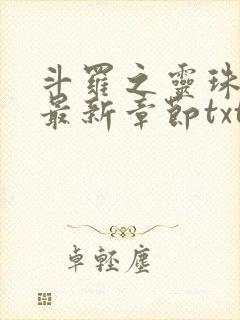 斗罗之灵珠神剑最新章节txt