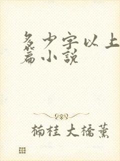 多少字以上算长篇小说