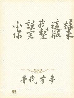 小说我这样爱着你完整版未删减小说