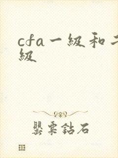 cfa一级和二级