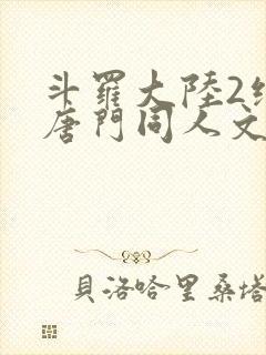 斗罗大陆2绝世唐门同人文
