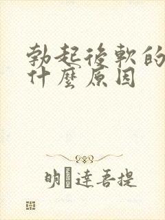 勃起后软的快是什么原因