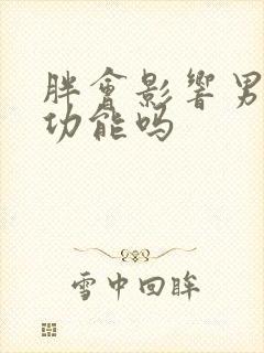 胖会影响男性性功能吗