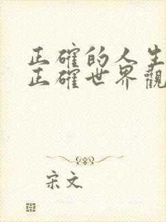 正确的人生观是正确世界观的基础