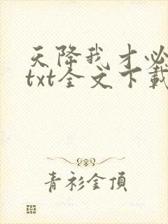 天降我才必有用txt全文下载