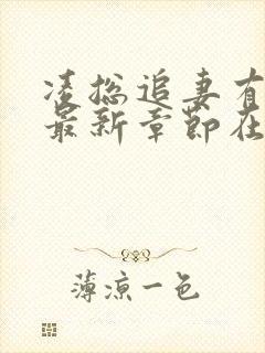 凌总追妻有点甜最新章节在线