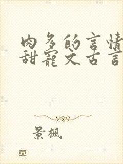 肉多的言情小说甜宠文古言