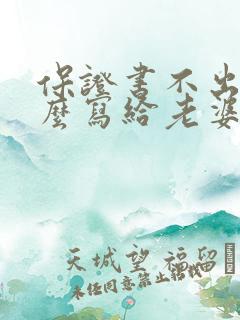 保证书不出轨怎么写给老婆有法律效力的