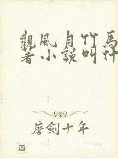 观风月竹马篇原著小说叫什么名字