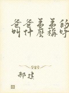 爸爸弟弟的老婆叫什么称呼正式