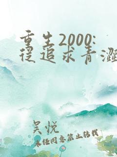重生2000:从追求青涩校花同桌开始00