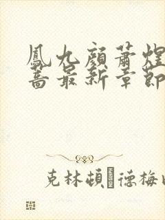 凤九颜萧煜凤薇蔷最新章节笔趣阁