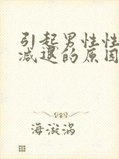 引起男性性功能减退的原因