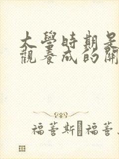 大学时期是价值观养成的关键时期