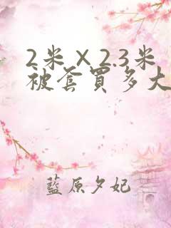 2米×2.3米被套买多大被子