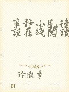 宁静小风后妈小说在线阅读无弹窗