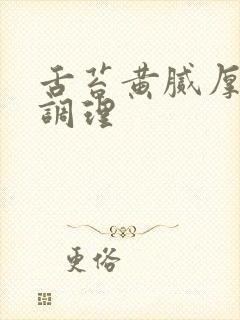 舌苔黄腻厚怎么调理