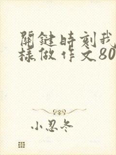 关键时刻我再这样做作文800字