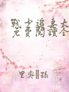 战少追妻太辛苦免费阅读全文