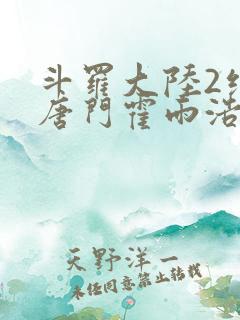 斗罗大陆2绝世唐门霍雨浩