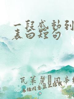 一段感动到哭的表白短句