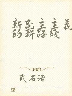 新民主主义革命的新路线