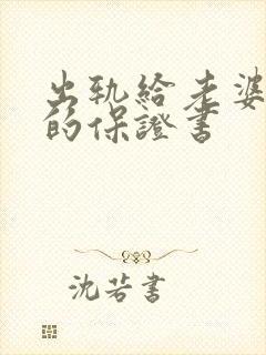 出轨给老婆认错的保证书