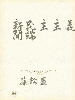 新民主主义革命开端