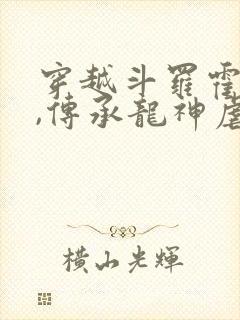 穿越斗罗霍雨浩,传承龙神虐唐三的小说